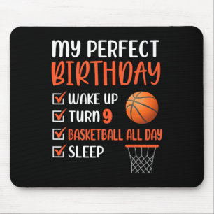 Alfombrilla De Ratón Noveno cumpleaños de básquetbol de 9 años Novena f
