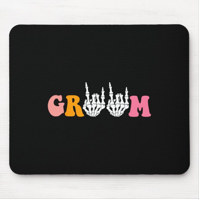 Alfombrilla De Ratón Novia Esposo Novia Mano De Esqueleto Boda Despedid (Frente)