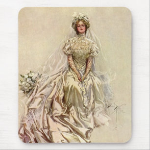 Alfombrilla De Ratón Novia Victoriana Vintage, Retrato Nupcial Antiguo