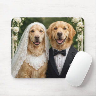 Alfombrilla De Ratón Novia y novio Golden Retriever