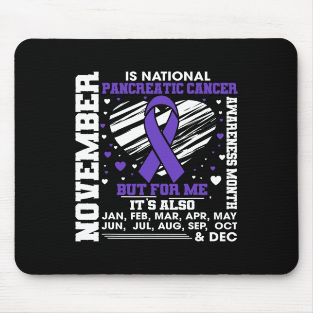 Alfombrilla De Ratón Noviembre es Conciencia nacional sobre el cáncer d (Frente)