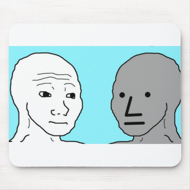 Alfombrilla De Ratón NPC Wojak no jugador regalo de meme (Frente)