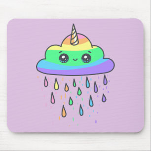 Alfombrilla De Ratón Nube de Unicornio arcoiris