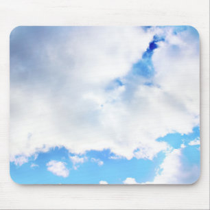 Alfombrilla De Ratón Nubes blancas esponjosas y cielo azul