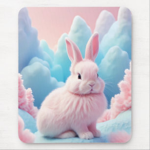 Alfombrilla De Ratón Nubes de algodón de conejo rosado