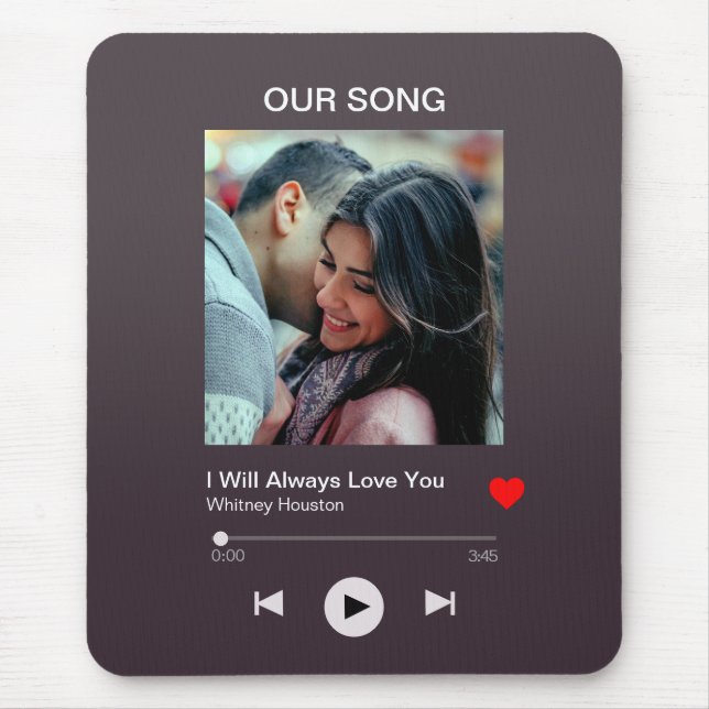 Alfombrilla De Ratón Nuestra canción favorita - Foto Personalizado (Frente)