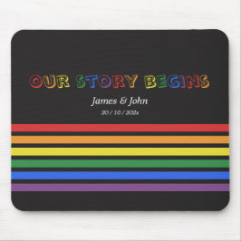Alfombrilla De Ratón Nuestra Historia Comienza Bandera LGBTQ Arcoíris P