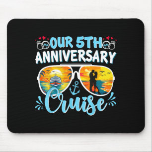 Alfombrilla De Ratón Nuestro crucero de aniversario número 5 marido muj