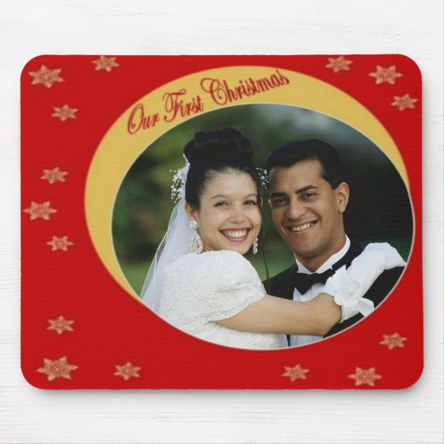 Alfombrilla De Ratón Nuestro primer Mousepad fotográfico de Navidad (Frente)
