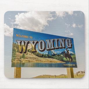 Alfombrilla De Ratón Nueva bienvenida al Rótulo Wyoming - Fronteras es