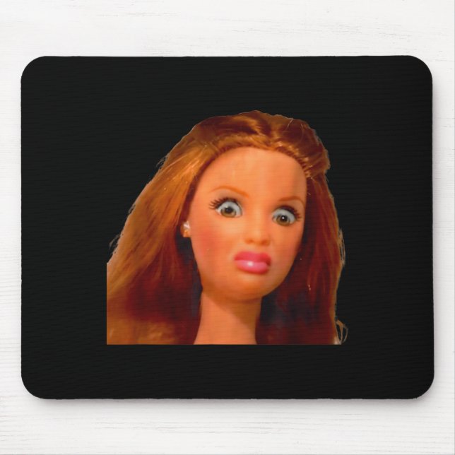 Alfombrilla De Ratón Nueva cara de muñeca angustiado divertida meme  (Frente)