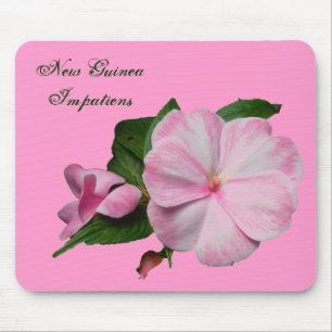 Alfombrilla De Ratón Nueva Guinea Impatiens Mousepad blanco rosado