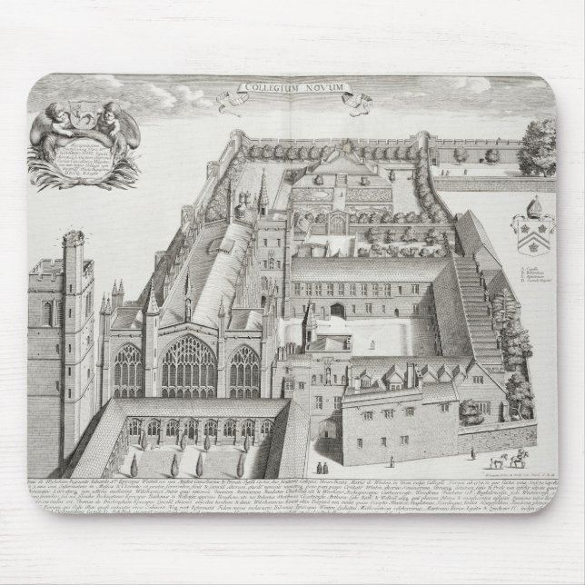 Alfombrilla De Ratón Nueva universidad, Oxford, de "Oxonia Illustrata", (Frente)