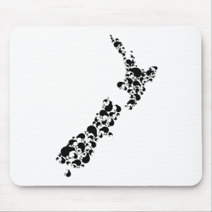 Alfombrilla De Ratón NUEVA ZELANDIA - lleno de kiwis - negro