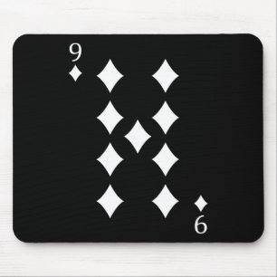 Alfombrilla De Ratón Nueve (9) De Diamantes Tarjeta De Poker Jugando
