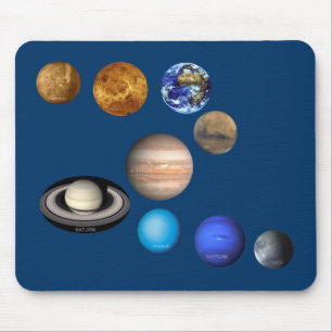 Alfombrilla De Ratón Nueve Planetas en el Sistema Solar