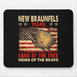 Alfombrilla De Ratón Nuevo Braunfels Texas Bandera De Ee.Uu. 4 De Julio