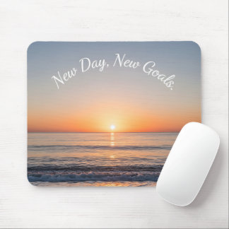 Alfombrilla De Ratón Nuevo Día Nuevas Metas Amanecer de Playa Motivacio