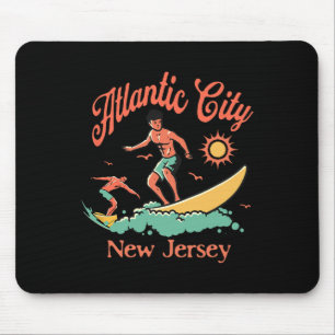 Alfombrilla De Ratón Nuevo Jersey Surfista Playa de Atlantic City Nj