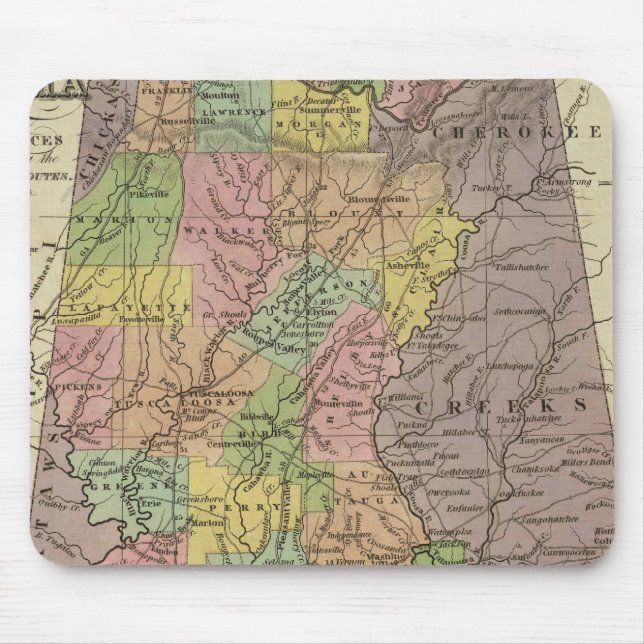 Alfombrilla De Ratón Nuevo Mapa De Alabama (Frente)