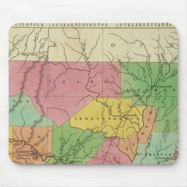 Alfombrilla De Ratón Nuevo Mapa De Arkansas 2 (Frente)