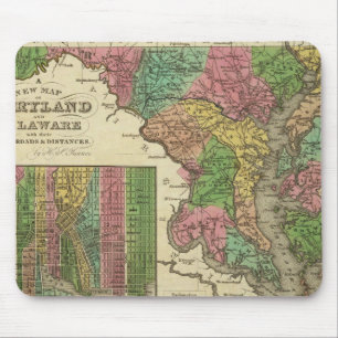 Alfombrilla De Ratón Nuevo mapa de Maryland y Delaware 2
