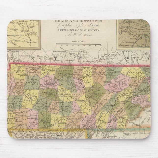 Alfombrilla De Ratón Nuevo Mapa De Tennessee (Frente)