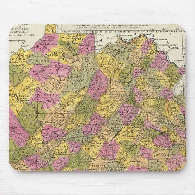 Alfombrilla De Ratón Nuevo Mapa De Virginia (Frente)