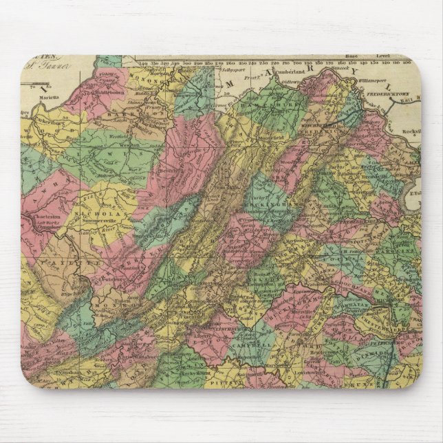Alfombrilla De Ratón Nuevo Mapa De Virginia 2 (Frente)