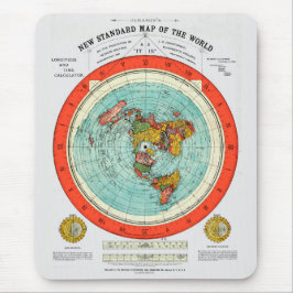 Alfombrilla De Ratón Nuevo mapa estándar de la Tierra Plana del Mundo