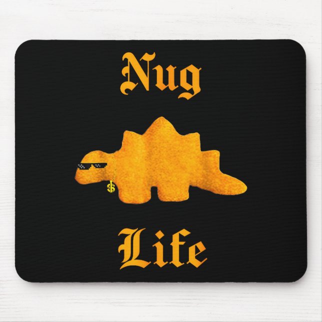 Alfombrilla De Ratón Nug Life Dinosaur Chicken Nugget Funny Retro  (Frente)