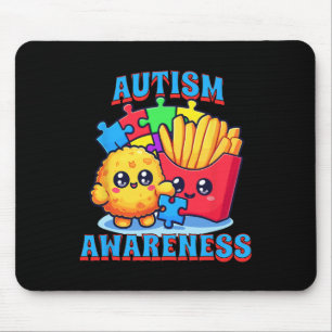 Alfombrilla De Ratón Nugget De Pollo Y Concienciación Sobre El Autismo