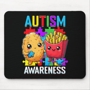 Alfombrilla De Ratón Nugget De Pollo Y Concienciación Sobre El Autismo