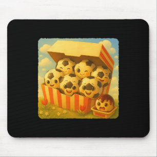 Alfombrilla De Ratón Nuggets De Pollo De Fútbol Ll Lindos Kawaii Divert