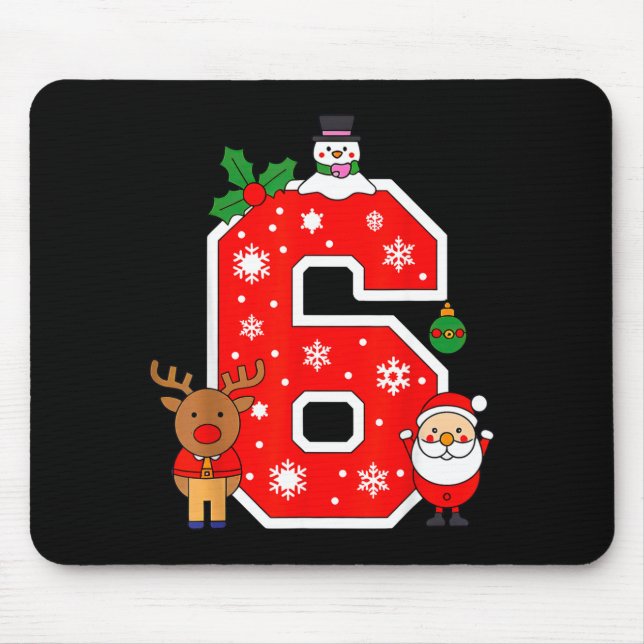 Alfombrilla De Ratón Number 6 67 Meme Couple Pajamas Christmas Matching (Frente)