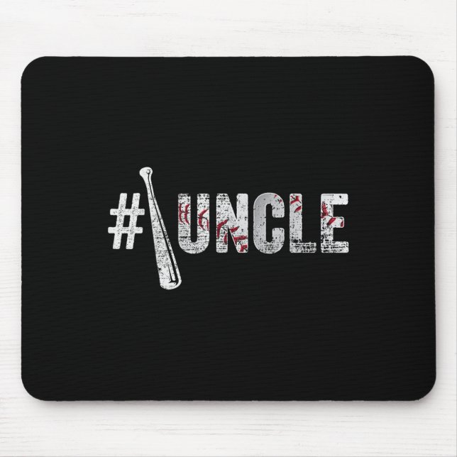 Alfombrilla De Ratón Number One Baseball Uncle Fathers Day Funny Baseba (Frente)