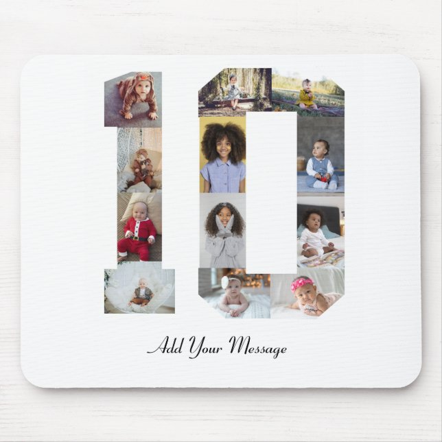 Alfombrilla De Ratón Número 10 Collage de fotos (Frente)