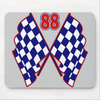 Alfombrilla De Ratón Número 88 y banderas a cuadros