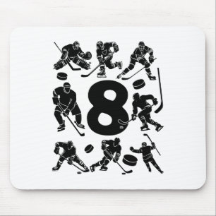 Alfombrilla De Ratón Número 8 Años Hockey sobre Hielo 8º Cumpleaños (4)
