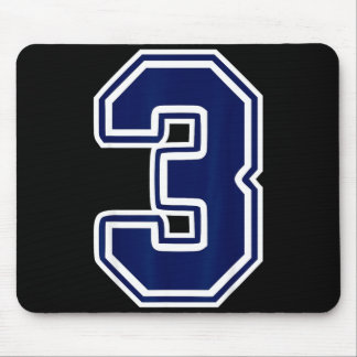 Alfombrilla De Ratón Número blanco azul oscuro 3 fanático del equipo de