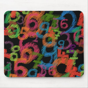 Alfombrilla De Ratón Números Coloridos de Matemáticas Grafiti