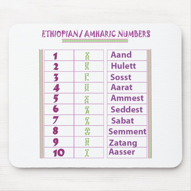 Alfombrilla De Ratón Números etíopes/del Amharic (Frente)