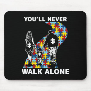 Alfombrilla De Ratón Nunca caminarás sola por la conciencia del autismo