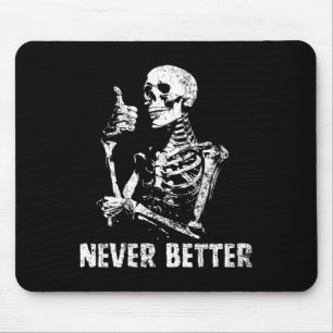 Alfombrilla De Ratón Nunca mejor esqueleto beber café Halloween Pa