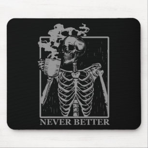Alfombrilla De Ratón Nunca mejor esqueleto beber café Halloween Pa