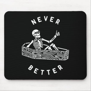 Alfombrilla De Ratón Nunca mejor Skeleton Funny Skull Halloween