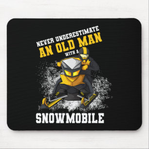 Alfombrilla De Ratón Nunca Subestimes A Un Viejo Con Un Snowmobile