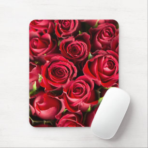 Alfombrilla De Ratón Nunca suficientes flores de rosa rojo