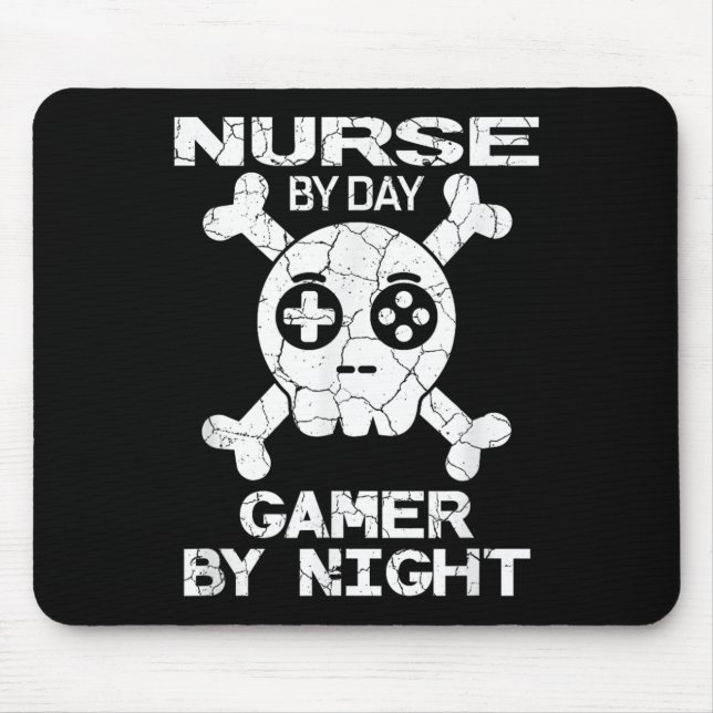 Alfombrilla De Ratón Nurse By Day Gamer By Night - Gaming Quote  (Frente)