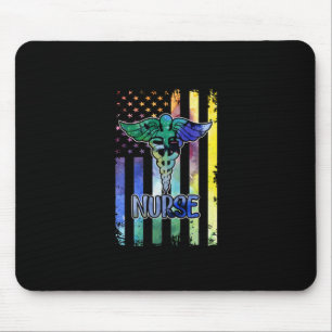 Alfombrilla De Ratón Nurse Gift Enfermera Bandera Americana